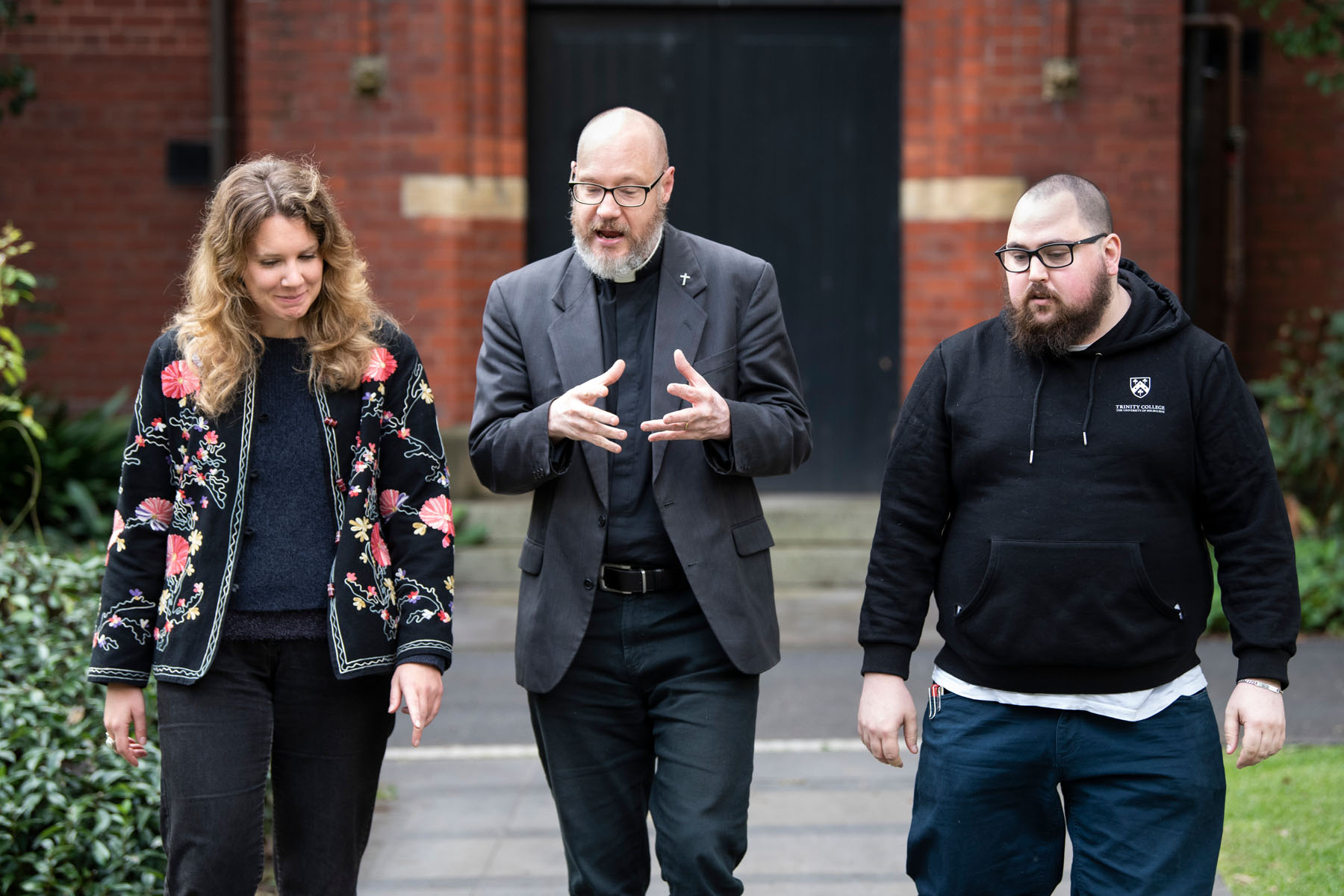 Theological staff having a discussion