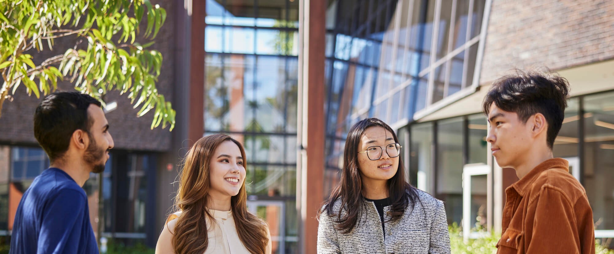 Students talking on a beautiful day