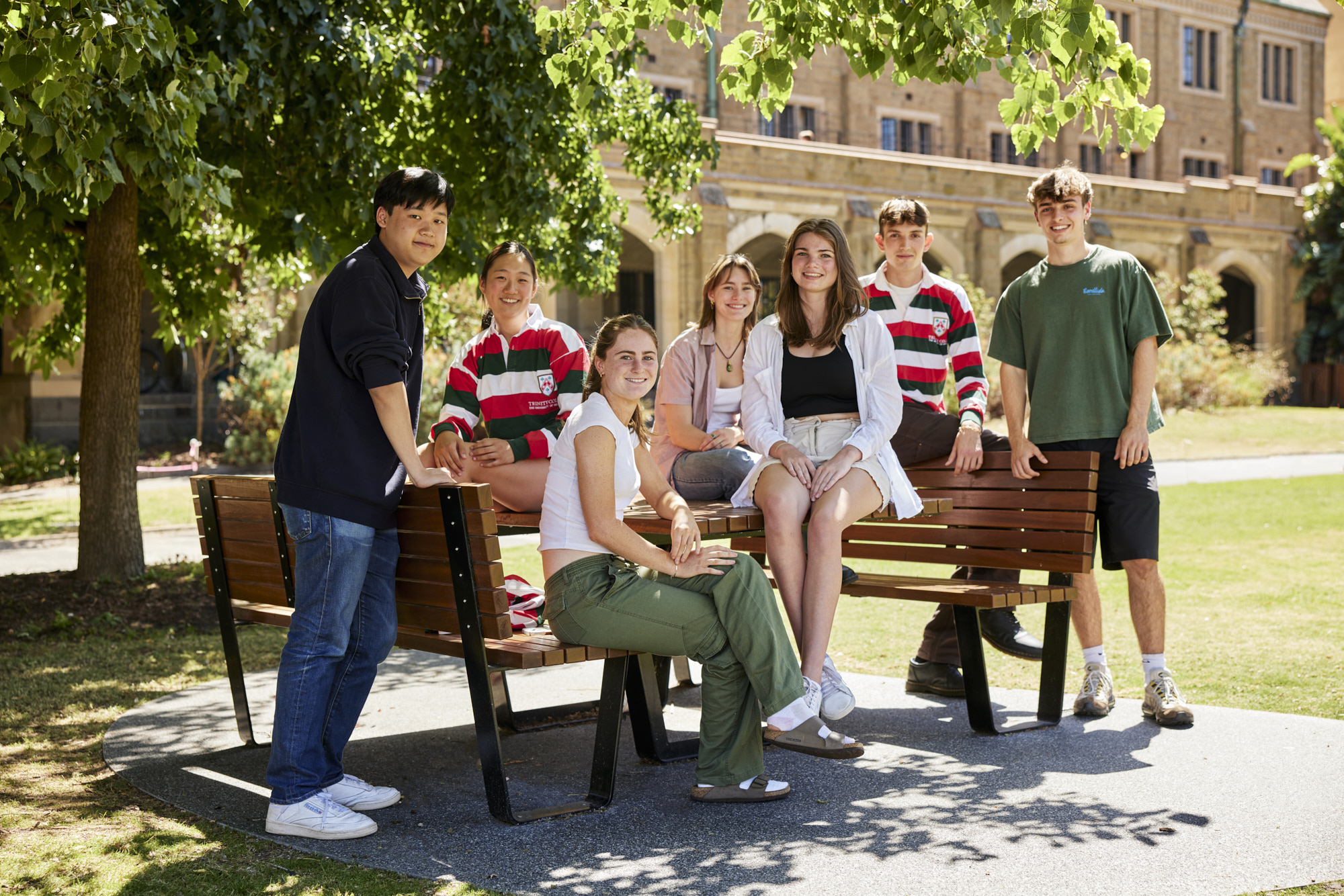 Res Col students sitting outside